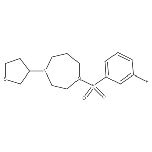 1-((3-Fluorophenyl)sulfonyl)-4-(tetrahydrothiophen-3-yl)-1,4-diazepane结构式