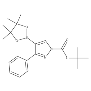 Tert-butyl 3-phenyl-4-(4,4,5,5-tetramethyl-1,3,2-dioxaborolan-2-YL)-pyrazole-1-carboxylate结构式