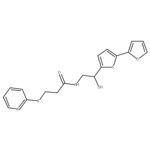 N-{2-[5-(furan-2-yl)thiophen-2-yl]-2-hydroxyethyl}-3-(phenylsulfanyl)propanamide结构式