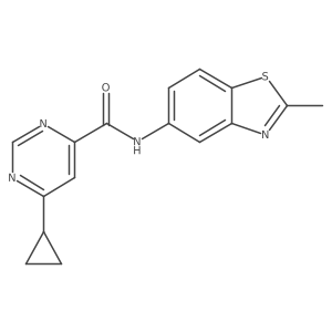 6-Cyclopropyl-N-(2-methyl-1,3-benzothiazol-5-yl)pyrimidine-4-carboxamide Structure