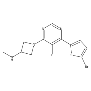 1-[6-(5-bromothiophen-2-yl)-5-fluoropyrimidin-4-yl]-N-methylazetidin-3-amine结构式