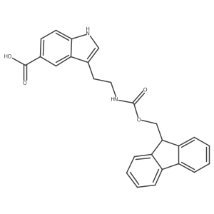 3-[2-({[(9H-fluoren-9-yl)methoxy]carbonyl}amino)ethyl]-1H-indole-5-carboxylic acid Structure