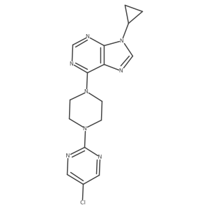 6-[4-(5-chloropyrimidin-2-yl)piperazin-1-yl]-9-cyclopropyl-9H-purine结构式