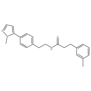 3-(3-chlorophenyl)-N-{2-[4-(1-methyl-1H-pyrazol-5-yl)phenyl]ethyl}propanamide结构式