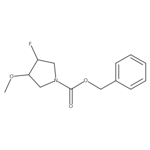 benzyl (3S,4S)-3-fluoro-4-methoxypyrrolidine-1-carboxylate结构式