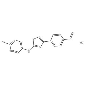6-chloro-N-[4-(4-ethenylphenyl)-1,3-thiazol-2-yl]pyridin-3-amine hydrochloride结构式