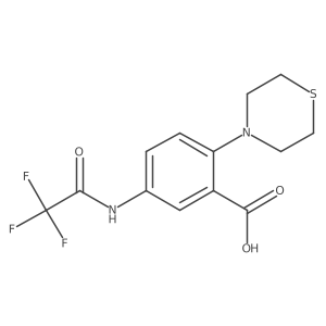 2-(Thiomorpholin-4-yl)-5-(2,2,2-trifluoroacetamido)benzoic acid结构式