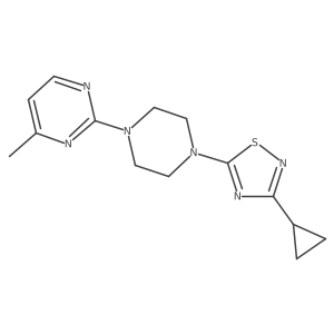 2-[4-(3-Cyclopropyl-1,2,4-thiadiazol-5-yl)piperazin-1-yl]-4-methylpyrimidine结构式