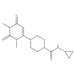 N-cyclopropyl-1-(1,3-dimethyl-2,6-dioxo-1,2,3,6-tetrahydropyrimidin-4-yl)piperidine-4-carboxamide结构式
