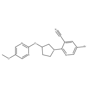 5-Bromo-2-{3-[(5-methoxypyrimidin-2-yl)oxy]pyrrolidin-1-yl}pyridine-3-carbonitrile Structure