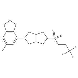 2-{2-methyl-5H,6H,7H-cyclopenta[d]pyrimidin-4-yl}-5-(3,3,3-trifluoropropanesulfonyl)-octahydropyrrolo[3,4-c]pyrrole Structure