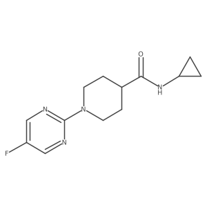 N-cyclopropyl-1-(5-fluoropyrimidin-2-yl)piperidine-4-carboxamide结构式