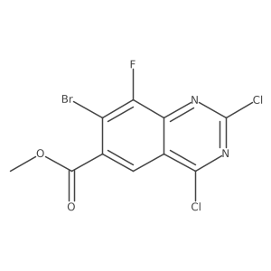 Methyl 7-bromo-2,4-dichloro-8-fluoro-6-quinazolinecarboxylate结构式