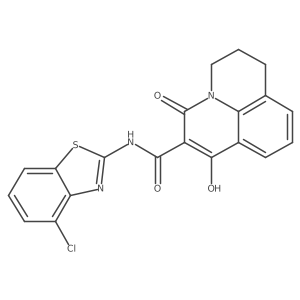 N-(4-Chloro-2-benzothiazolyl)-2,3-dihydro-7-hydroxy-5-oxo-1H,5H-benzo[ij]quinolizine-6-carboxamide结构式