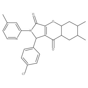 1-(4-chlorophenyl)-6,7-dimethyl-2-(4-methylpyridin-2-yl)-4a,5,6,7,8,8a-hexahydro-1H-chromeno[2,3-c]pyrrole-3,9-dione Structure