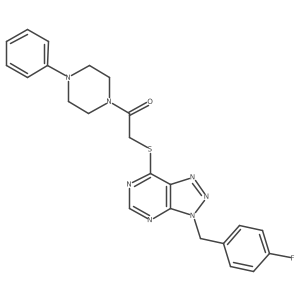 2-((3-(4-fluorobenzyl)-3H-[1,2,3]triazolo[4,5-d]pyrimidin-7-yl)thio)-1-(4-phenylpiperazin-1-yl)ethanone Structure
