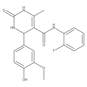 N-(2-fluorophenyl)-4-(4-hydroxy-3-methoxyphenyl)-6-methyl-2-thioxo-1,2,3,4-tetrahydropyrimidine-5-carboxamide结构式