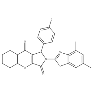 2-(4,6-dimethyl-1,3-benzothiazol-2-yl)-1-(4-fluorophenyl)-4a,5,6,7,8,8a-hexahydro-1H-chromeno[2,3-c]pyrrole-3,9-dione Structure
