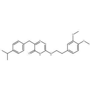 3-((3,4-dimethoxyphenethyl)amino)-6-(4-isopropylbenzyl)-1,2,4-triazin-5(4H)-one结构式