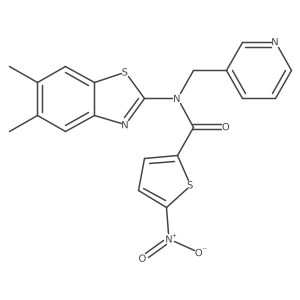 N-(5,6-dimethylbenzo[d]thiazol-2-yl)-5-nitro-N-(pyridin-3-ylmethyl)thiophene-2-carboxamide结构式