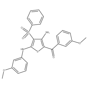 (3-Amino-5-((3-methoxyphenyl)amino)-4-(phenylsulfonyl)thiophen-2-yl)(3-methoxyphenyl)methanone结构式
