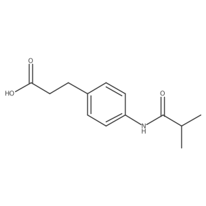 4-[(2-Methyl-1-oxopropyl)amino]benzenepropanoic acid结构式