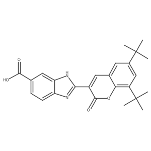 2-(6,8-di-tert-butyl-2-oxo-2H-chromen-3-yl)-1H-1,3-benzodiazole-5-carboxylic acid Structure