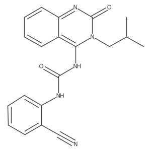 (E)-1-(2-cyanophenyl)-3-(3-isobutyl-2-oxo-2,3-dihydroquinazolin-4(1H)-ylidene)urea结构式