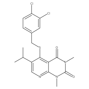5-((3,4-dichlorobenzyl)thio)-6-isopropyl-1,3-dimethylpyrido[2,3-d]pyrimidine-2,4(1H,3H)-dione Structure