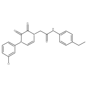 2-(4-(3-chlorophenyl)-2,3-dioxo-3,4-dihydropyrazin-1(2H)-yl)-N-(4-ethylphenyl)acetamide Structure
