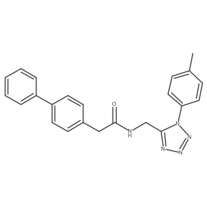 2-([1,1'-biphenyl]-4-yl)-N-((1-(p-tolyl)-1H-tetrazol-5-yl)methyl)acetamide结构式