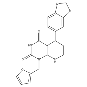 5-(1,3-Benzodioxol-5-yl)-1-(furan-2-ylmethyl)-4a,5,6,7,8,8a-hexahydropyrido[2,3-d]pyrimidine-2,4-dione结构式