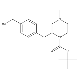 Tert-butyl 2-(4-(hydroxymethyl)benzyl)-4-methylpiperazine-1-carboxylate Structure