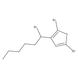 Thiophene, 2,5-dibromo-3-(1-bromohexyl)- Structure