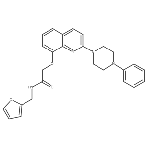 N-(furan-2-ylmethyl)-2-((2-(4-phenylpiperazin-1-yl)quinolin-8-yl)oxy)acetamide结构式