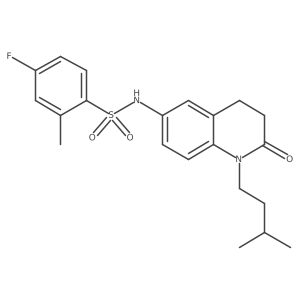 4-fluoro-N-(1-isopentyl-2-oxo-1,2,3,4-tetrahydroquinolin-6-yl)-2-methylbenzenesulfonamide Structure