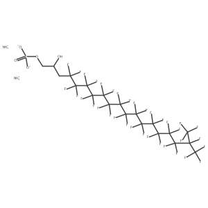Diammonium 4,4,5,5,6,6,7,7,8,8,9,9,10,10,11,11,12,12,13,13,14,14,15,15,16,16,17,17,18,19,19,19-dotriacontafluoro-2-hydroxy-18-(trifluoromethyl)nonadecyl phosphate Structure