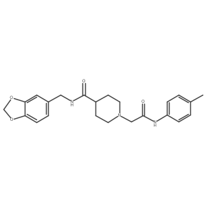 N-(benzo[d][1,3]dioxol-5-ylmethyl)-1-(2-oxo-2-(p-tolylamino)ethyl)piperidine-4-carboxamide结构式