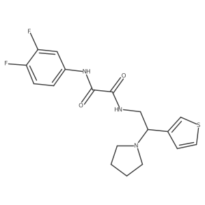 N1-(3,4-difluorophenyl)-N2-(2-(pyrrolidin-1-yl)-2-(thiophen-3-yl)ethyl)oxalamide结构式