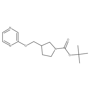 tert-Butyl 3-((pyrazin-2-yloxy)methyl)pyrrolidine-1-carboxylate结构式