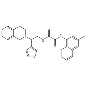 N1-(2-(3,4-dihydroisoquinolin-2(1H)-yl)-2-(thiophen-3-yl)ethyl)-N2-(2-methylquinolin-4-yl)oxalamide Structure