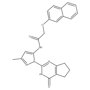 N-(3-methyl-1-(4-oxo-4,5,6,7-tetrahydro-3H-cyclopenta[d]pyrimidin-2-yl)-1H-pyrazol-5-yl)-2-(naphthalen-2-yloxy)acetamide结构式