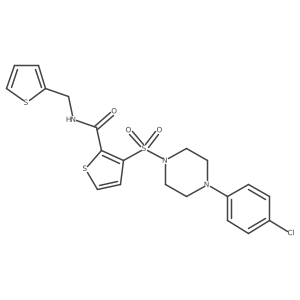 3-((4-(4-chlorophenyl)piperazin-1-yl)sulfonyl)-N-(thiophen-2-ylmethyl)thiophene-2-carboxamide结构式