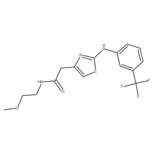 N-(2-methoxyethyl)-2-(2-{[3-(trifluoromethyl)phenyl]amino}-1,3-thiazol-4-yl)acetamide Structure