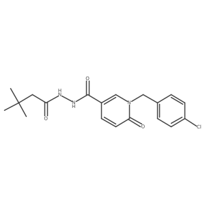 1-[(4-chlorophenyl)methyl]-N'-(3,3-dimethylbutanoyl)-6-oxo-1,6-dihydropyridine-3-carbohydrazide结构式