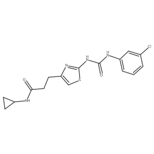 3-(2-{[(3-chlorophenyl)carbamoyl]amino}-1,3-thiazol-4-yl)-N-cyclopropylpropanamide Structure