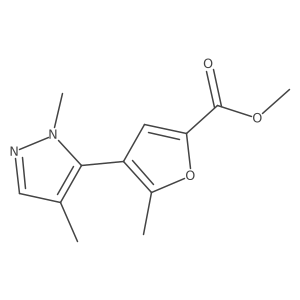 methyl 4-(1,4-dimethyl-1H-pyrazol-5-yl)-5-methyl-2-furancarboxylate Structure