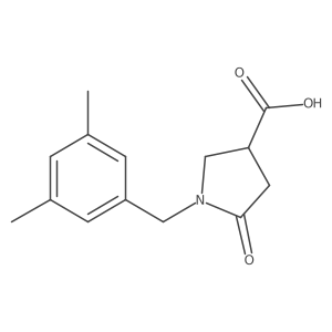 1-[(3,5-Dimethylphenyl)methyl]-5-oxopyrrolidine-3-carboxylic acid结构式