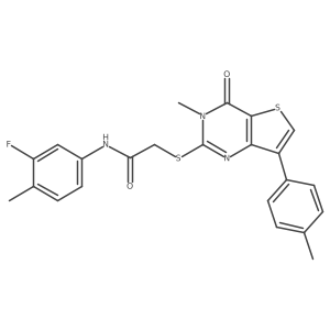 N-(3-fluoro-4-methylphenyl)-2-{[3-methyl-7-(4-methylphenyl)-4-oxo-3,4-dihydrothieno[3,2-d]pyrimidin-2-yl]sulfanyl}acetamide Structure