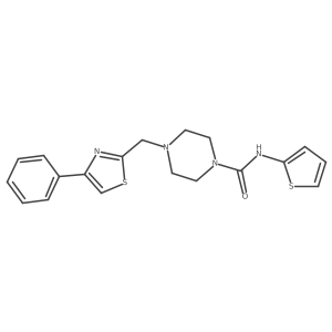 4-((4-phenylthiazol-2-yl)methyl)-N-(thiophen-2-yl)piperazine-1-carboxamide Structure
